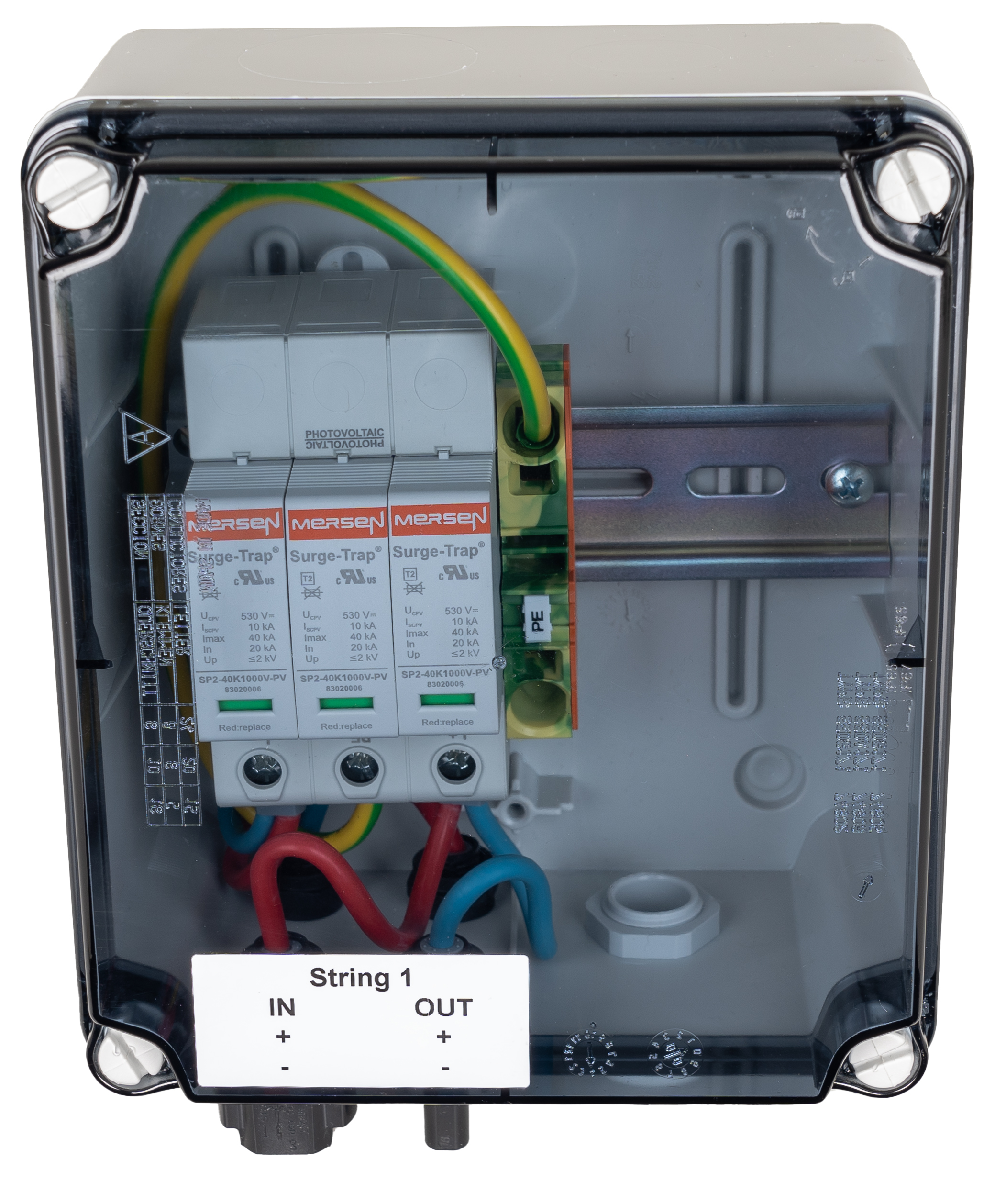 SiRoX generator aansluitdoos voor PV-systemen tot 1.000 V CD, 1x 1 string