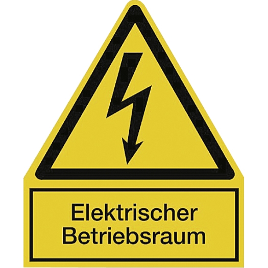 stickers "Bliksemschicht" met tekst (Duitstalig) Elektrischer Betriebsraum