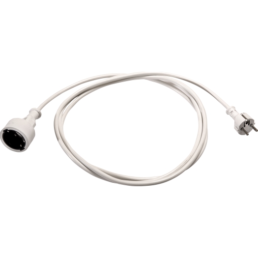 Verlengkabel met kunststof kabel H05VV-F 3 m wit