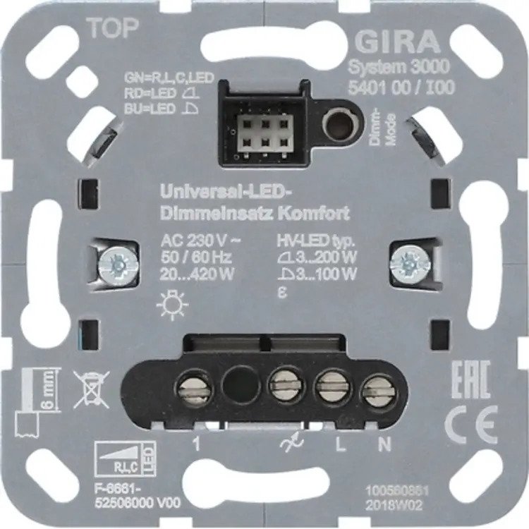 Gira Systeem 3000 universele LED drukdimmer komfort