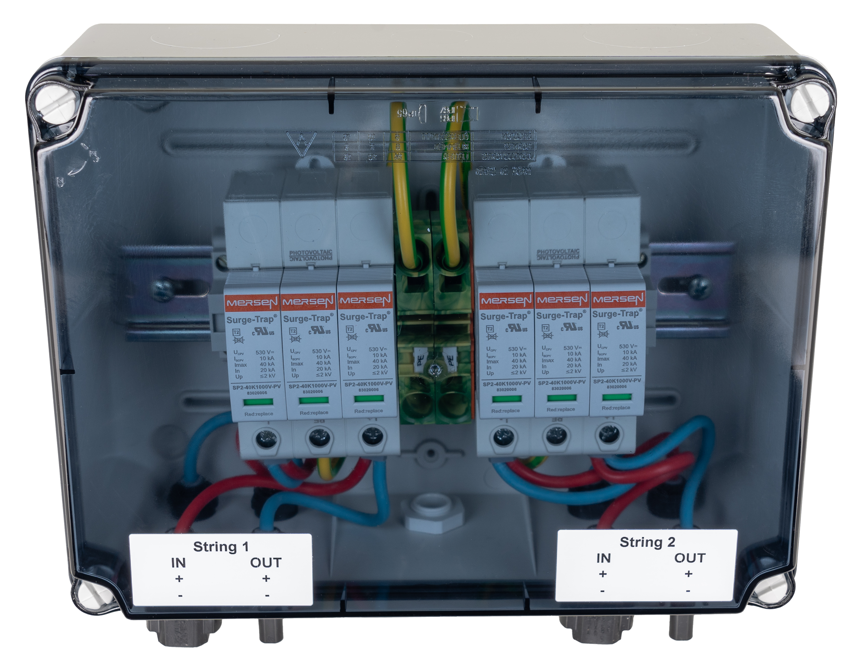 SiRoX generator aansluitdoos voor PV-systemen tot 1.000 V CD, 1x 2 string